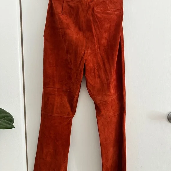 Sezane Ciara Rust Suede Cropped Pants (size 4) - Picture 3 of 5
